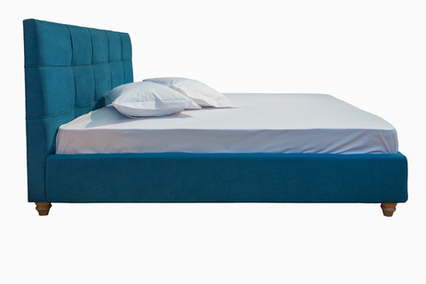 Κρεβάτι ντυμένο υφασμάτινο καπιτονέ μπλε και σε διάφορα χρώματα  Olympos