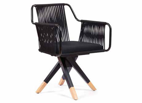 Καρέκλα με μπράτσα μεταλλική με σχοινία pol style