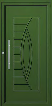 Door lined with aluminum