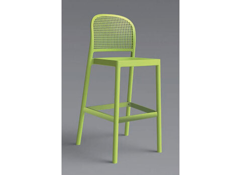 I stool with colored aluminum frame Panama