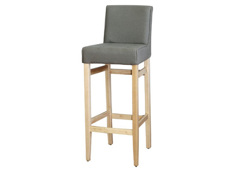 Stool fabric with back and wooden base s-79