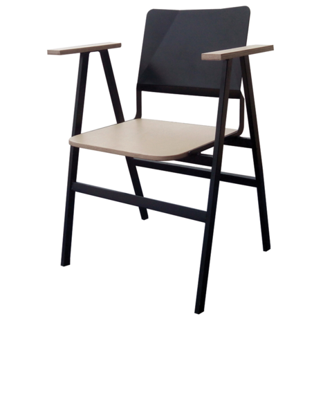 Πρωτότυπη καρέκλα με λεπτομέρεια ξύλου στα μπράτσα