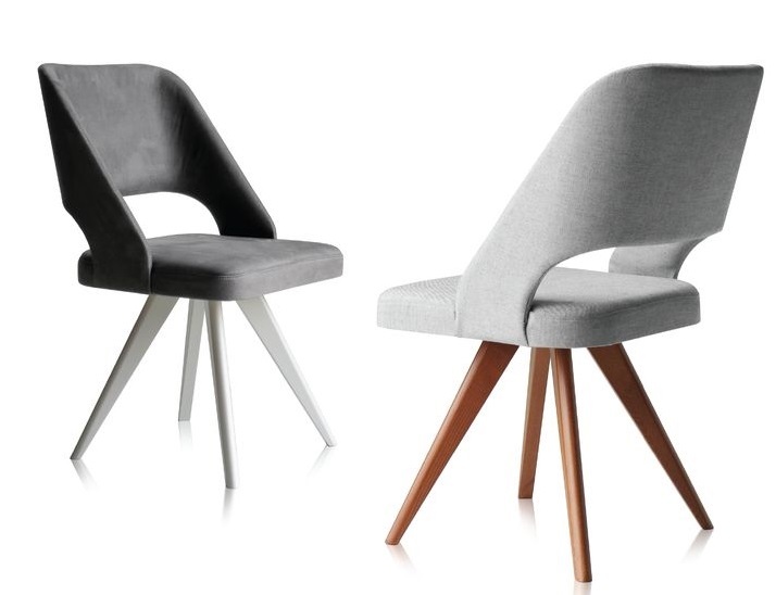 Καρέκλα design με ξύλινα μασίφ πόδια και ιδιαίτερη πλάτη Pollita