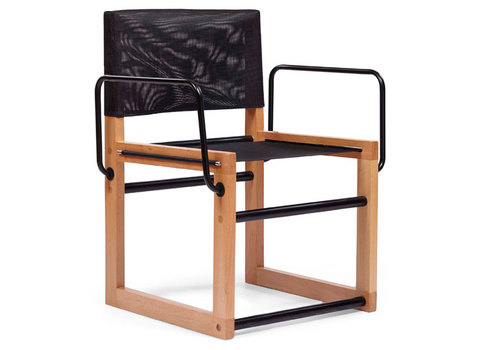 Modern wooden chair with metal armrests city
