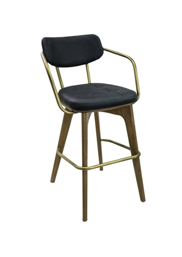 Modern metal stool with armrest