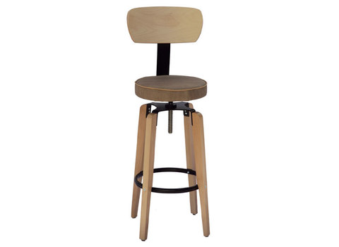 Wooden modern stool in Industrial style kindom