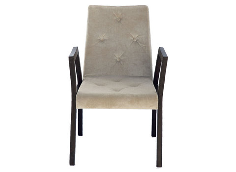 Καρέκλα υφασμάτινη καπιτονέ με ξύλινο σκελετό glamour