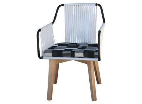Chair with white ropes and cushion pol