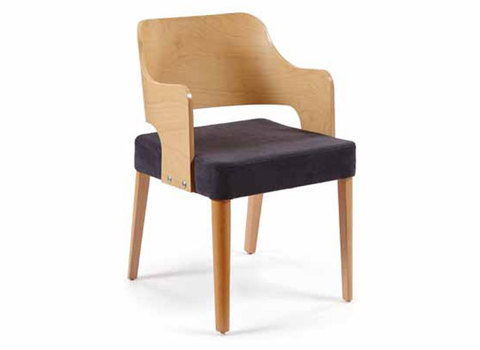 Chair with wooden back kenzo-w