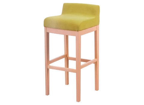 Stool with wooden legs and textile seat  s-859