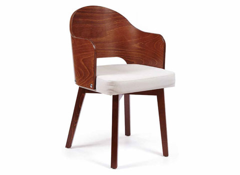 Μοντέρνα καρέκλα με ξύλινη πλάτη alba-w
