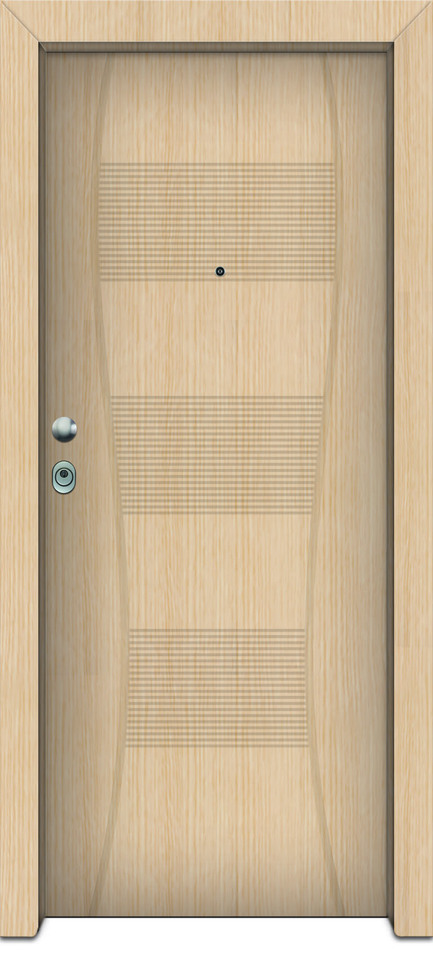 Door lined with pvc