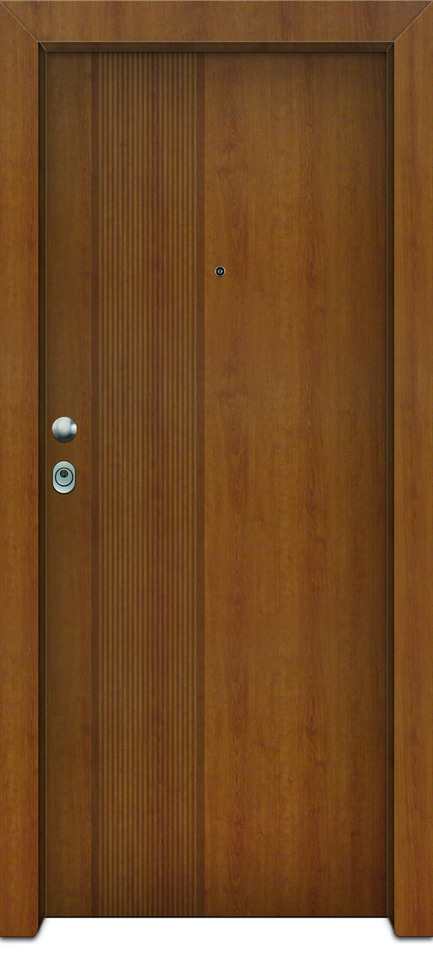 Door lined with pvc